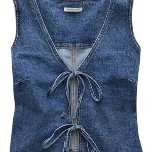 American Eagle Denim Tie-Up Vest